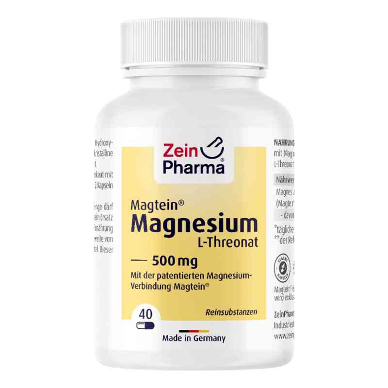 Magtein Magnesium L-threonat 500 Mg Kapseln zeinpharma 40 stk von ZeinPharma Germany GmbH PZN 19307149