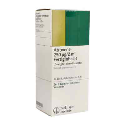 Atrovent 250μg/2ml Fertiginhalat 50X2 ml von Boehringer Ingelheim Pharma GmbH & Co.KG PZN 00539897
