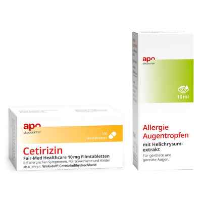 Cetirizin 10 mg + Allergie Augentropfen von apodiscounter 1 Pck von  PZN 08102909
