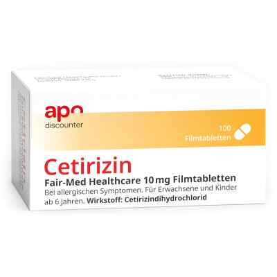Cetirizin 10 mg Allergie Tabletten von apodiscounter 100 stk von Fairmed Healthcare GmbH PZN 18205211