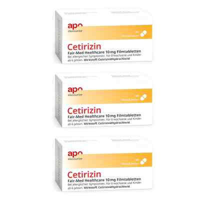 Cetirizin 10 mg Allergie Tabletten von apodiscounter 3x100 stk von Fairmed Healthcare GmbH PZN 08102908