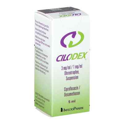 Cilodex 3 mg/ml 1 mg/ml Ohrentropfen Suspension 5 ml von INFECTOPHARM Arzn.u.Consilium GmbH PZN 07652591