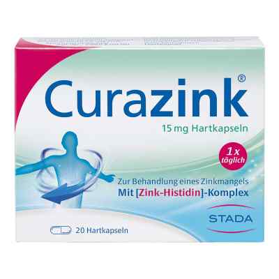 Curazink 15 mg Hartkaspeln gegen Zinkmangel 20 stk von STADA Consumer Health Deutschland GmbH PZN 00679380
