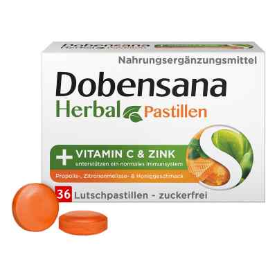 Dobensana Herbal Honig Vitamine C & Zink Pastil. 36 stk von Reckitt Benckiser Deutschland GmbH PZN 17458039