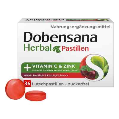 Dobensana Herbal Kirschgeschm.vit.c & Zink Pastil. 36 stk von Reckitt Benckiser Deutschland GmbH PZN 17457838