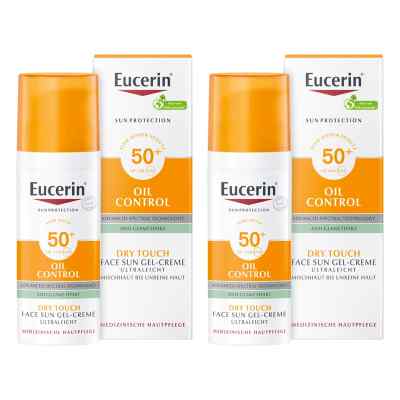 Eucerin Sun Oil Control Face Sun Gel-Creme LSF 50+ 2x50 ml von Beiersdorf AG Eucerin PZN 08102720