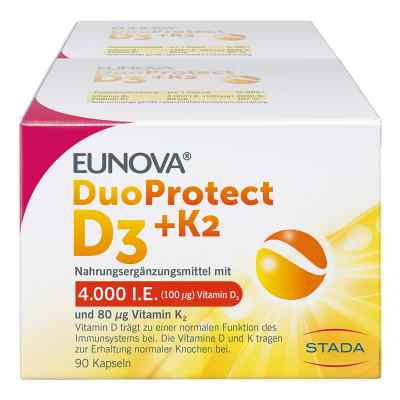 Eunova DuoProtect Vitamin D3+K2 4000IE/80UG 2X90 stk von STADA Consumer Health Deutschland GmbH PZN 18240319