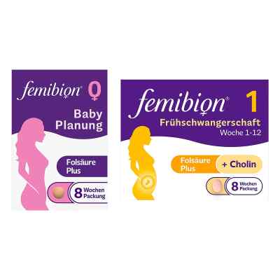 Femibion 0 Babyplanung 56 stk + Femibion 1 Frühschwangerschaft 5 1 stk von WICK Pharma - Zweigniederlassung der Procter & Gam PZN 08102452