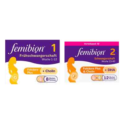 Femibion 1 Frühschwangerschaft 56 stk + Femibion 2 Schwangerscha 1 stk von WICK Pharma - Zweigniederlassung der Procter & Gam PZN 08102453