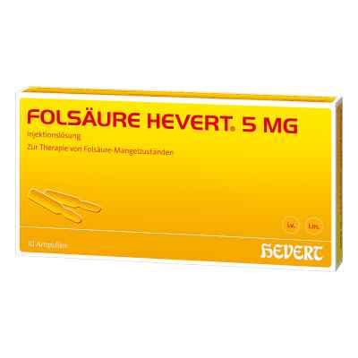 Folsäure Hevert 5 mg Ampullen 10 stk von Hevert-Arzneimittel GmbH & Co. KG PZN 04375429
