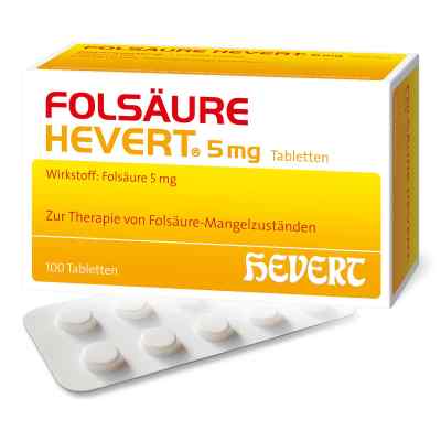 Folsäure Hevert 5 Mg Tabletten 100 stk von Hevert-Arzneimittel GmbH & Co. KG PZN 18293103