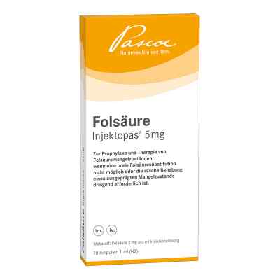 Folsäure Injektopas 5 mg Injektionslösung 10 stk von Pascoe pharmazeutische Präparate GmbH PZN 11155763