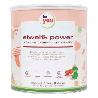 For You Eiweiss Power Erdbeere Rhabarber 750 g von For You eHealth GmbH PZN 06147566