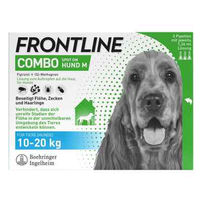 Frontline Combo Hund M (10-20 kg) gegen Zecken und Flöhe 3 stk von Boehringer Ingelheim VETMEDICA GmbH PZN 17558597