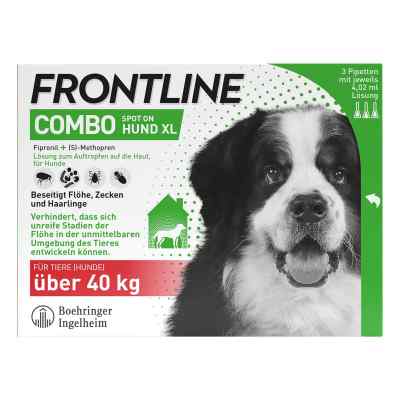 Frontline Combo Hund XL (40-60 kg) gegen Zecken und Flöhe 3 stk von Boehringer Ingelheim VETMEDICA GmbH PZN 17558611