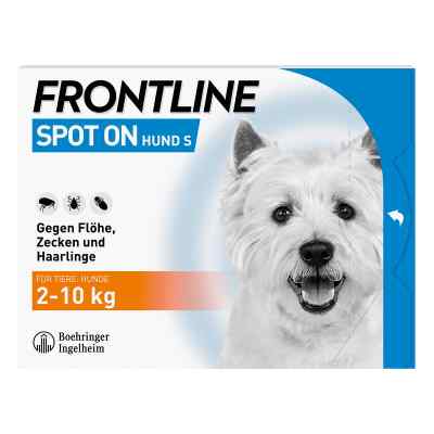 Frontline Spot On Hund S (2-10 kg) gegen Zecken, Flöhe, Haarling 3 stk von Boehringer Ingelheim VETMEDICA GmbH PZN 00662876