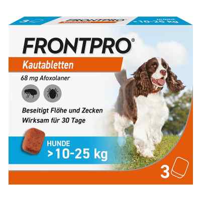 Frontpro Kautabletten gegen Zecken und Flöhe für Hunde >10-25 kg 3 stk von Boehringer Ingelheim VETMEDICA GmbH PZN 18654297
