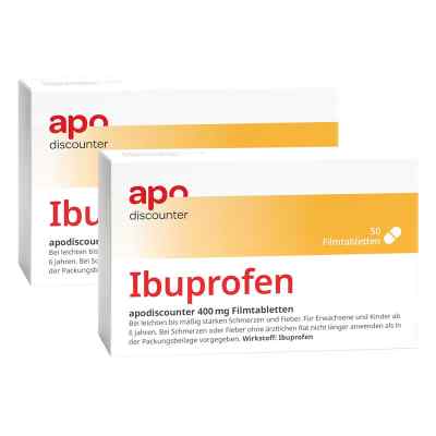 Ibuprofen 400 mg Schmerztabletten von apodiscounter 2x50 stk von Fairmed Healthcare GmbH PZN 08102981