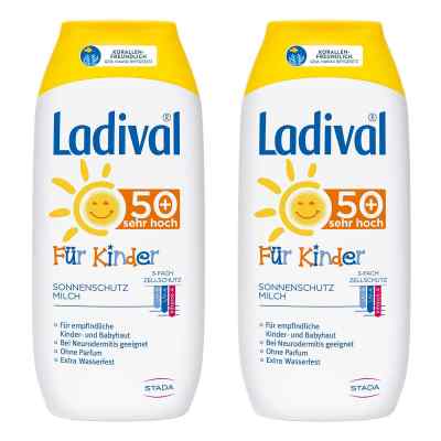 Ladival Kinder Sonnenmilch ohne Octocrylen LSF50+ 2x200 ml von STADA Consumer Health Deutschland GmbH PZN 08102772