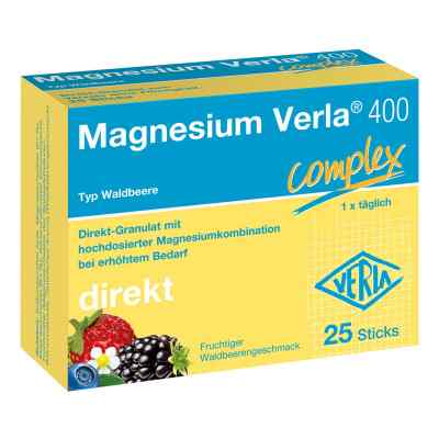 Magnesium Verla 400 Waldbeere Direkt-Granulat 25 stk von Verla-Pharm Arzneimittel GmbH & Co. KG PZN 18263852