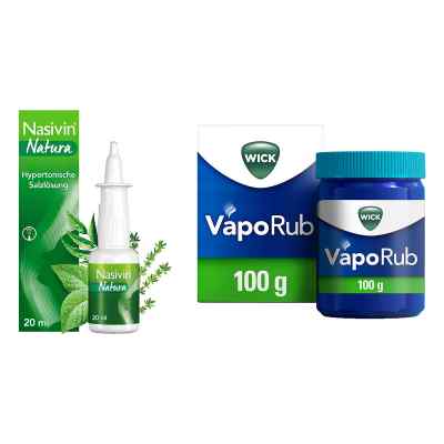 Nasivin Natura Nasenspray 20 ml + Wick VapoRub Erkältungssalbe 1 1 stk von WICK Pharma - Zweigniederlassung der Procter & Gam PZN 08102440