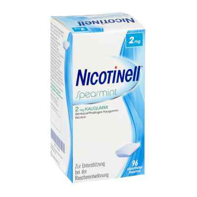 Nicotinell Kaugummi 2 mg Spearmint 96 stk von GlaxoSmithKline Consumer Healthcare PZN 11100271