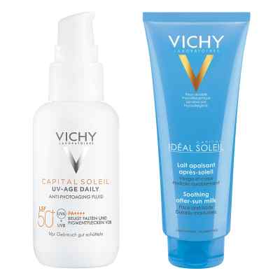 Vichy Uv-age Daily Lsf 50+ Sonnenfluid + Capital Soleil Milch 1 Pck von L'Oreal Deutschland GmbH PZN 08102910