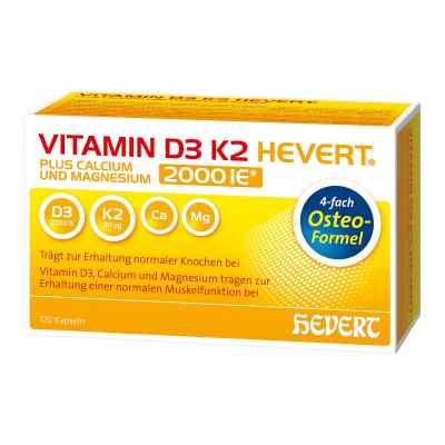Vitamin D3 K2 Hevert plus Calcium und Magnesium 2000 I.E./ 2 Kap 120 stk von Hevert-Arzneimittel GmbH & Co. KG PZN 17206740
