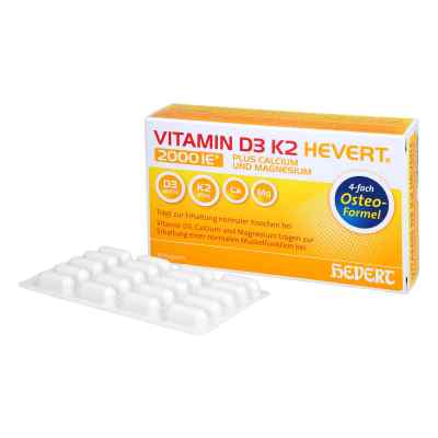 Vitamin D3 K2 Hevert plus Calcium und Magnesium 2000 I.E./ 2 Kap 60 stk von Hevert-Arzneimittel GmbH & Co. KG PZN 16890444