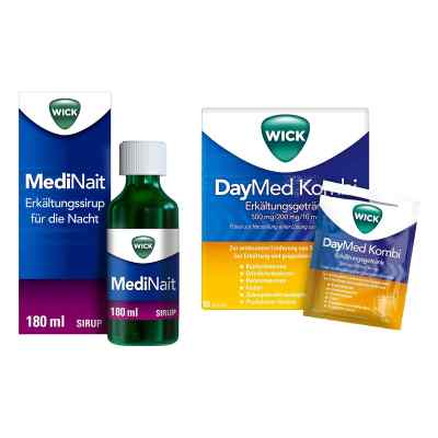 Wick MediNait Erkältungssirup für die Nacht 180 ml + Wick DayMed 1 stk von WICK Pharma - Zweigniederlassung der Procter & Gam PZN 08102438