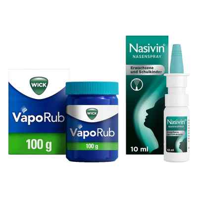 Wick VapoRub Erkältungssalbe 100 g + Nasivin Nasenspray ohne Kon 1 stk von WICK Pharma - Zweigniederlassung der Procter & Gam PZN 08102435